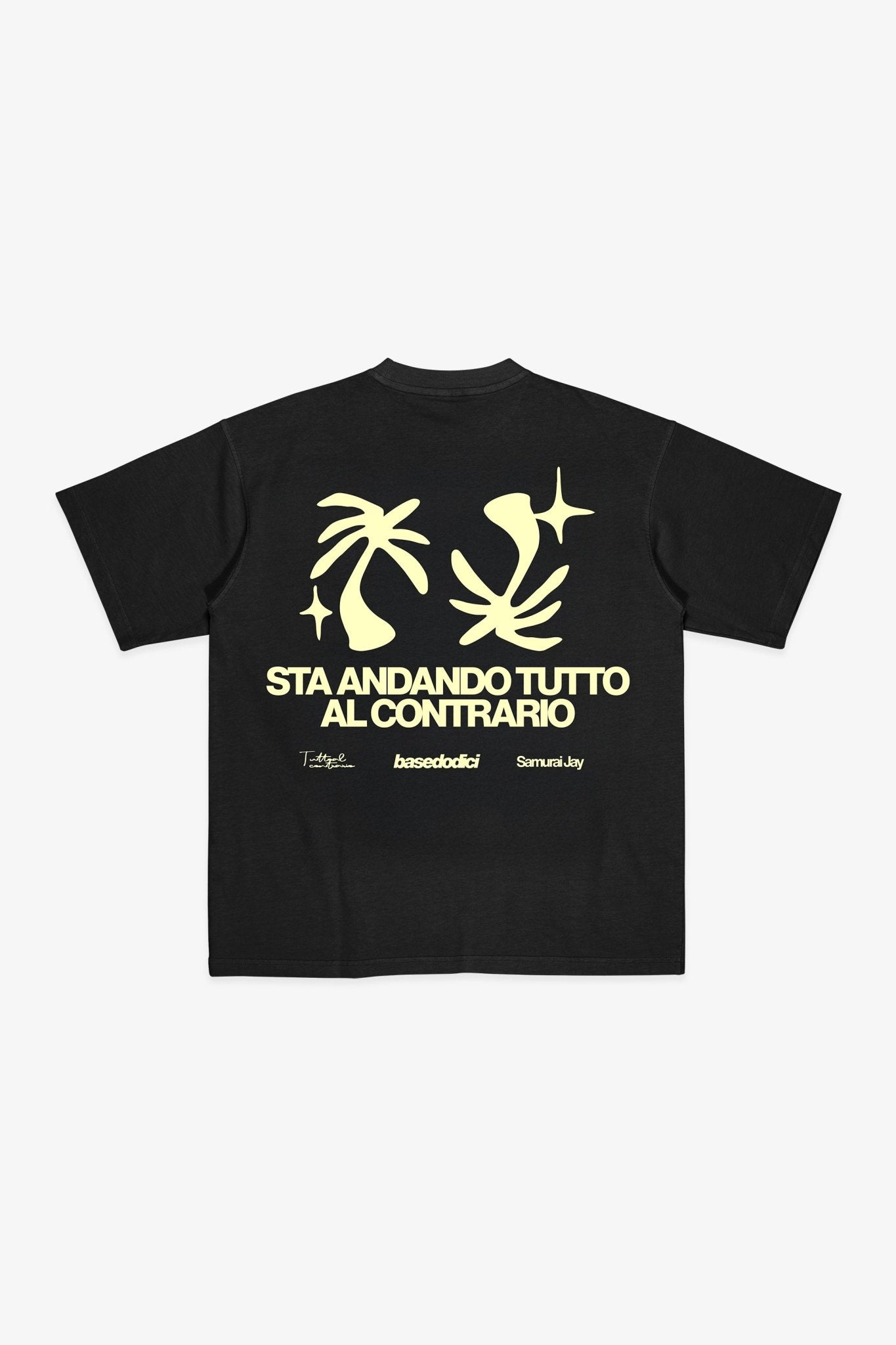 T-Shirt "SAMURAIJAYxBASEDODICI" TuttoSbagliato Black/Lemon - BASEDODICI®