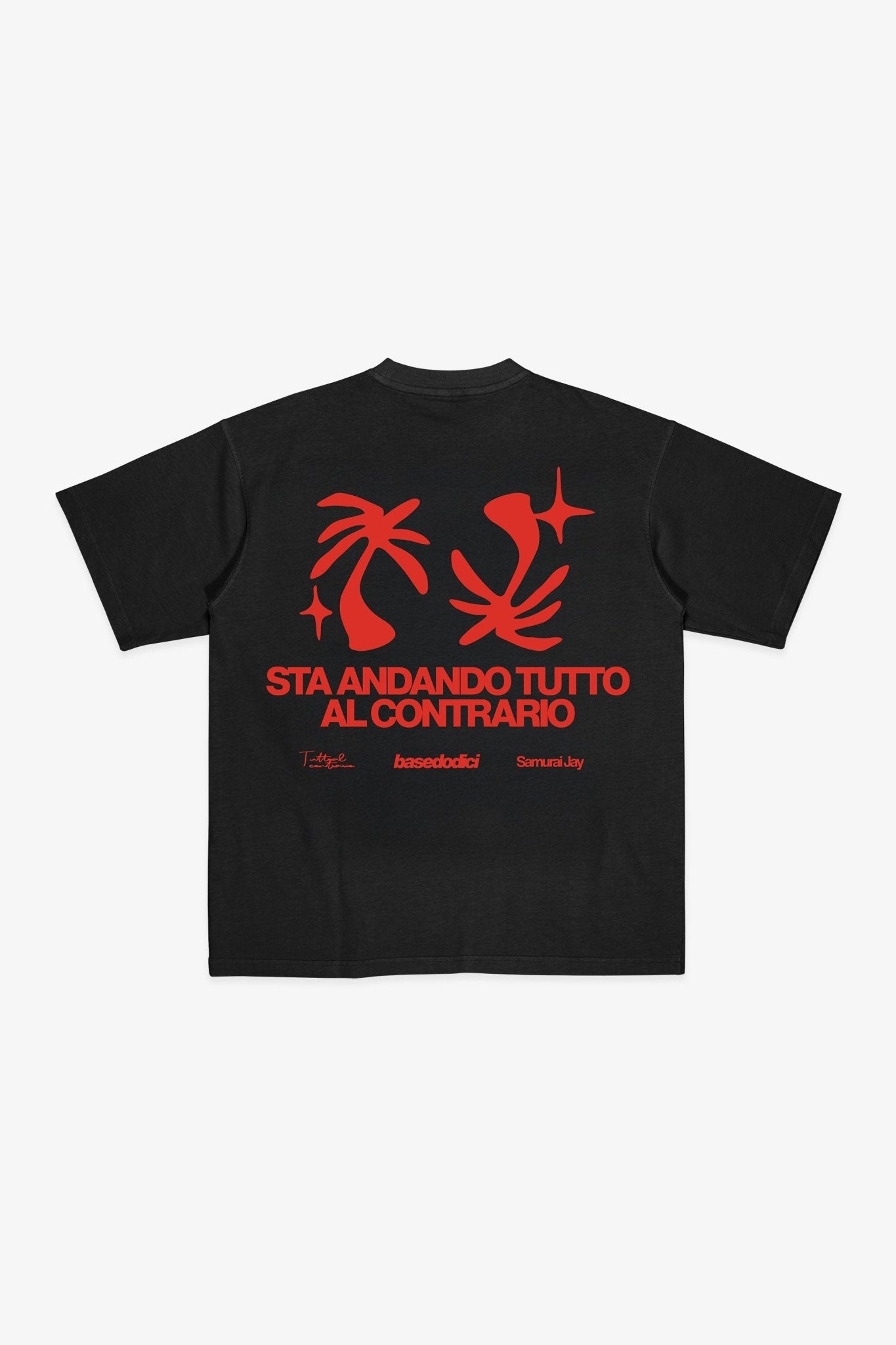 T-Shirt "SAMURAIJAYxBASEDODICI" TuttoSbagliato Black/Red - BASEDODICI®
