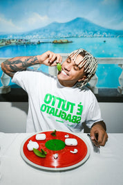 T-Shirt "SAMURAIJAYxBASEDODICI" TuttoSbagliato White/Green - BASEDODICI®
