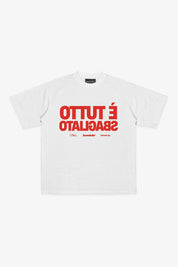 T-Shirt "SAMURAIJAYxBASEDODICI" TuttoSbagliato White/Red - BASEDODICI®