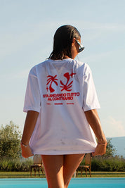 T-Shirt "SAMURAIJAYxBASEDODICI" TuttoSbagliato White/Red - BASEDODICI®