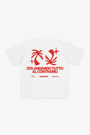 T-Shirt "SAMURAIJAYxBASEDODICI" TuttoSbagliato White/Red - BASEDODICI®