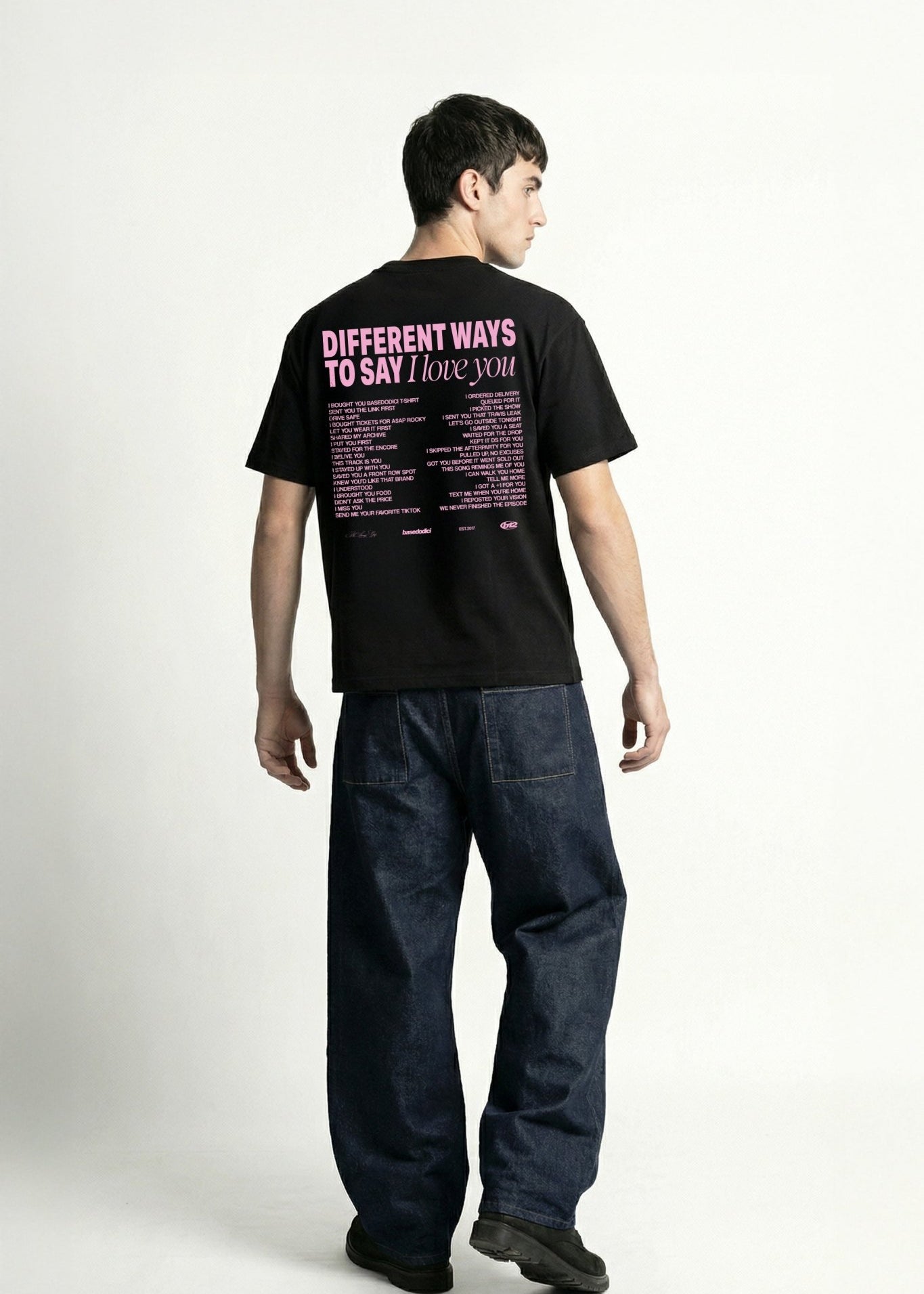 T-Shirt "VALENTINE" iLoveYou Black - BASEDODICI®