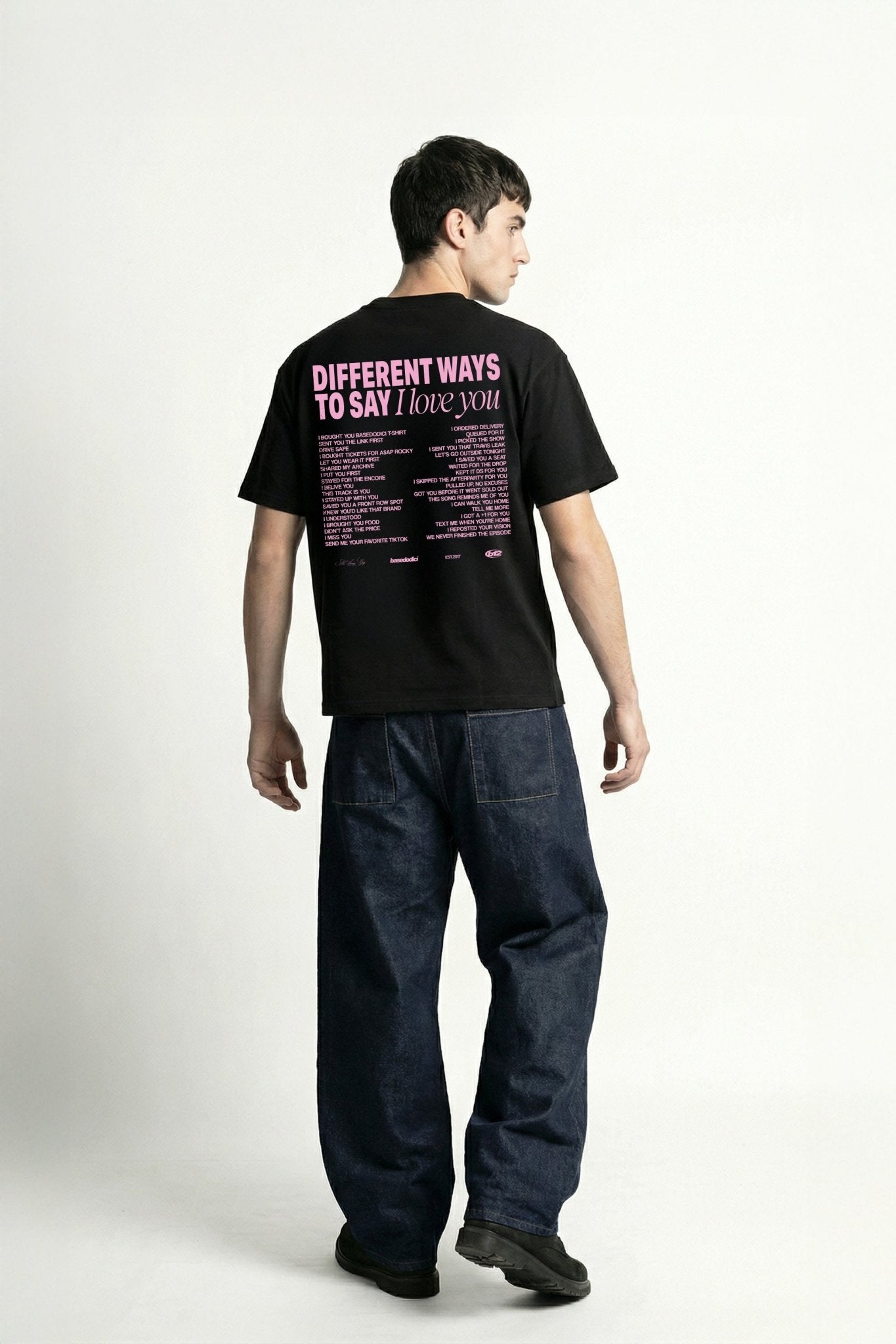 T-Shirt "VALENTINE" iLoveYou Black - BASEDODICI®