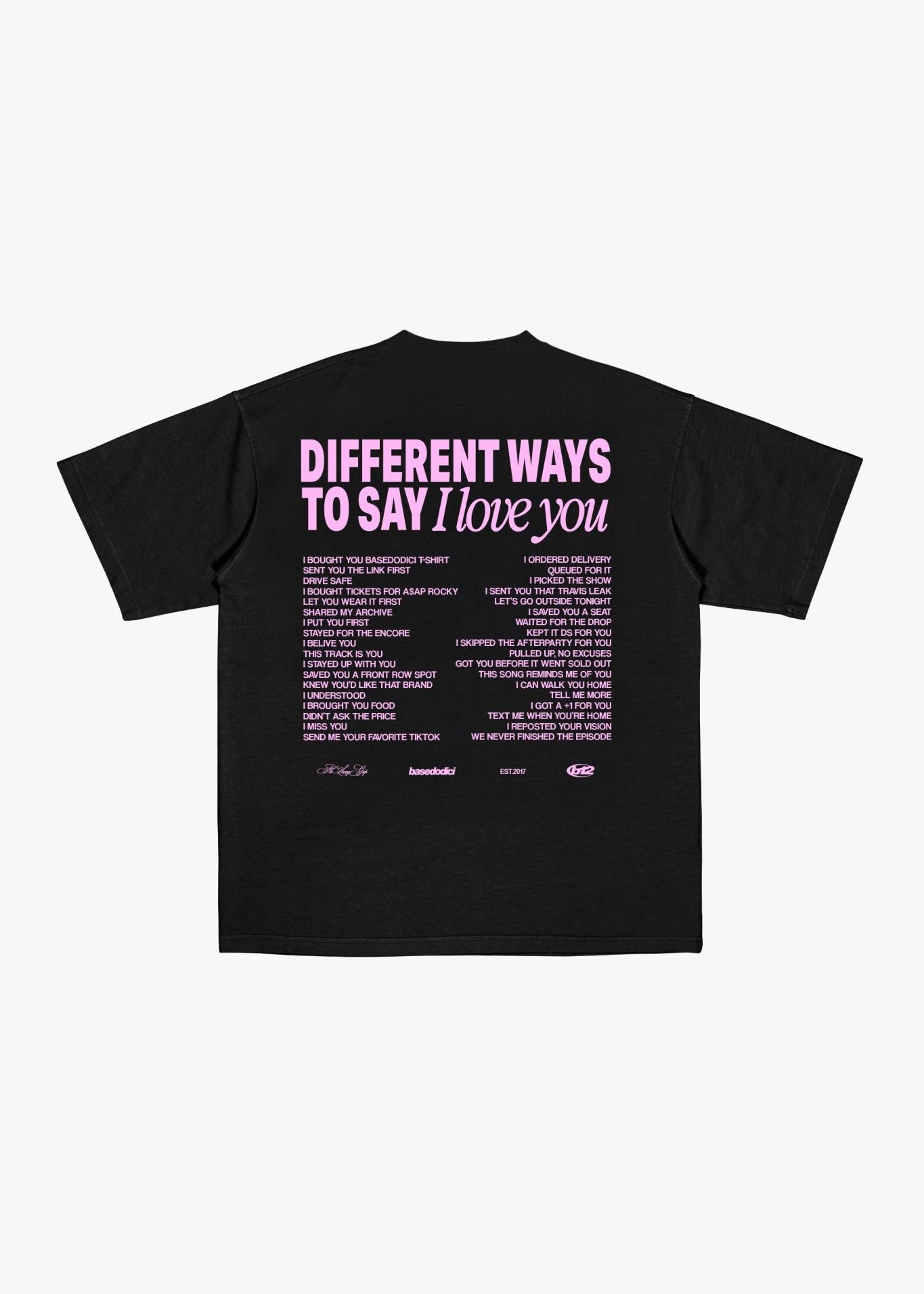 T-Shirt "VALENTINE" iLoveYou Black - BASEDODICI®