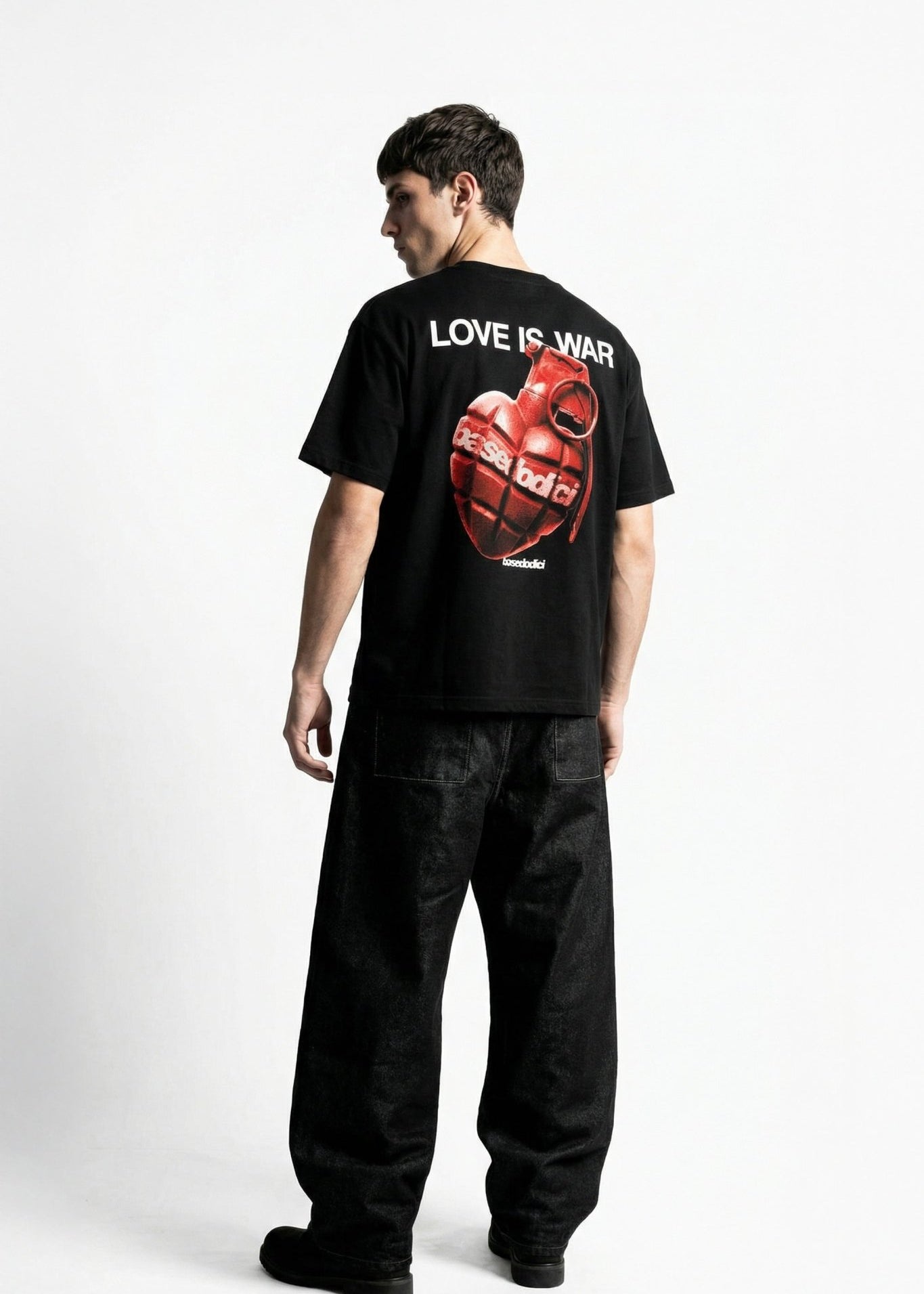 T-Shirt "VALENTINE" LoveIsWar Black - BASEDODICI®