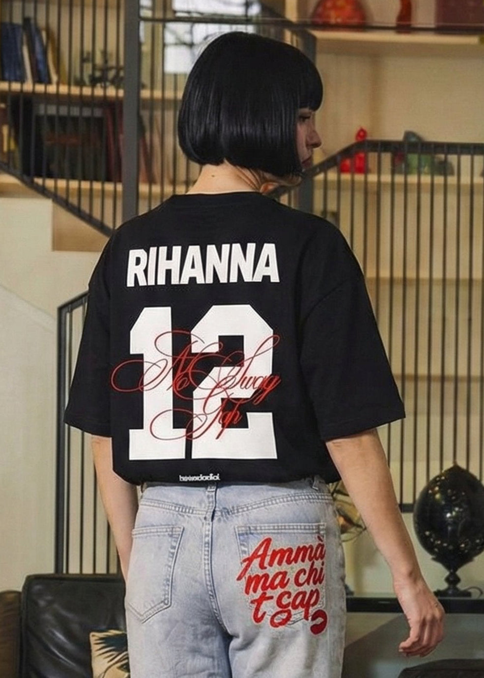 T-Shirt "VALENTINE" Rihanna Black - BASEDODICI®