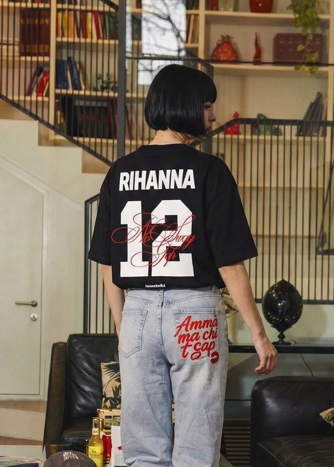 T-Shirt "VALENTINE" Rihanna Black - BASEDODICI®