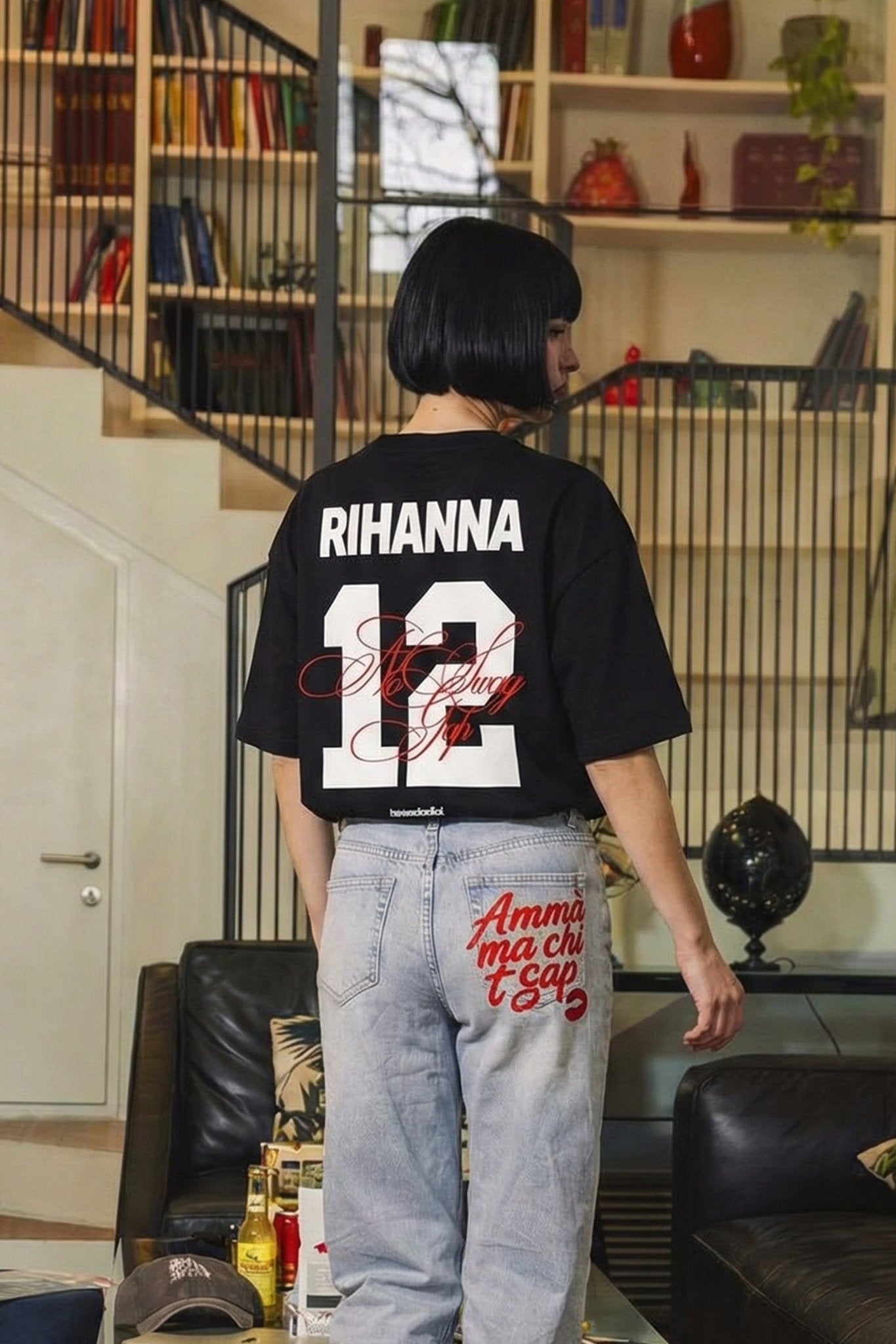 T-Shirt "VALENTINE" Rihanna Black - BASEDODICI®