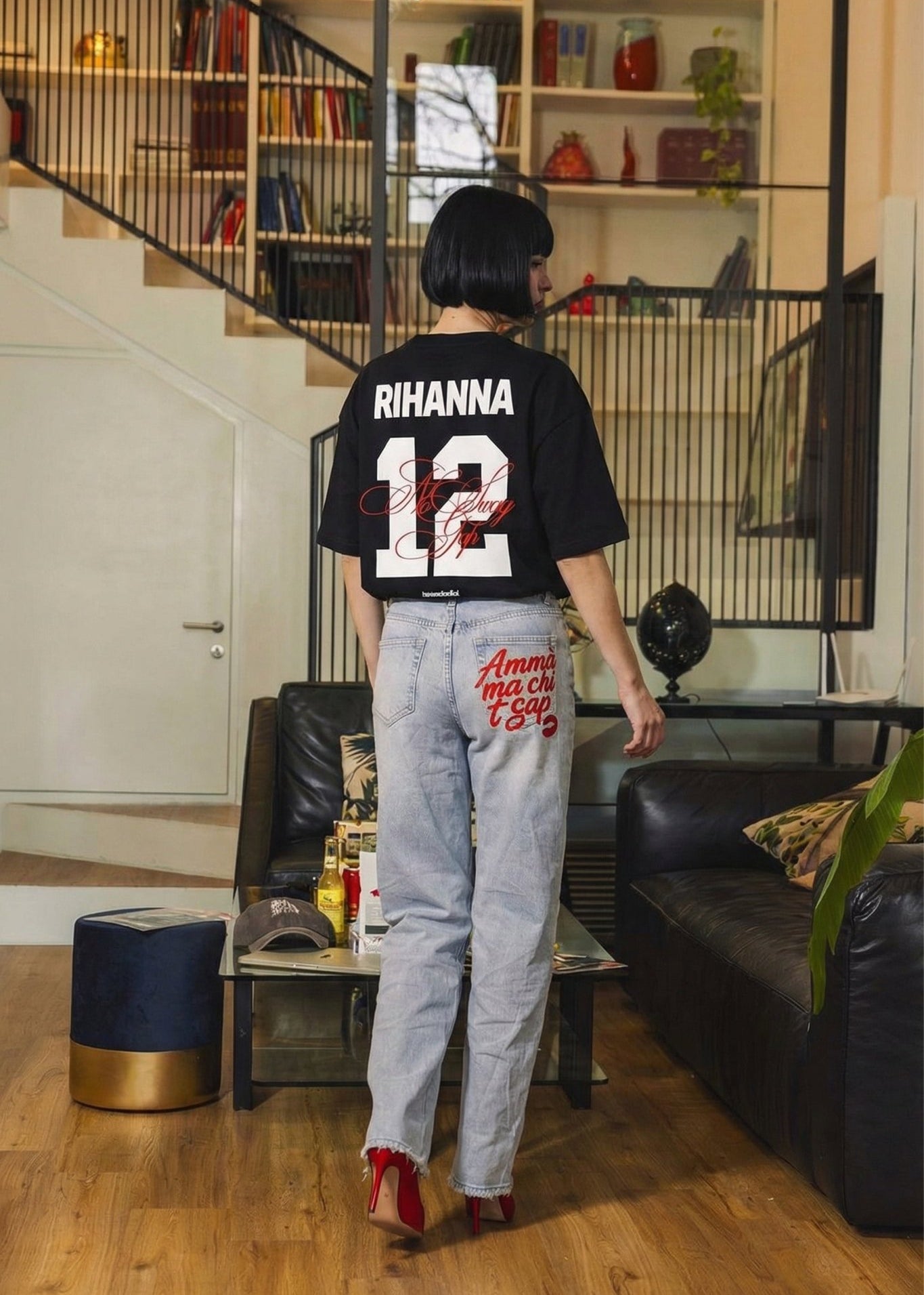 T-Shirt "VALENTINE" Rihanna Black - BASEDODICI®