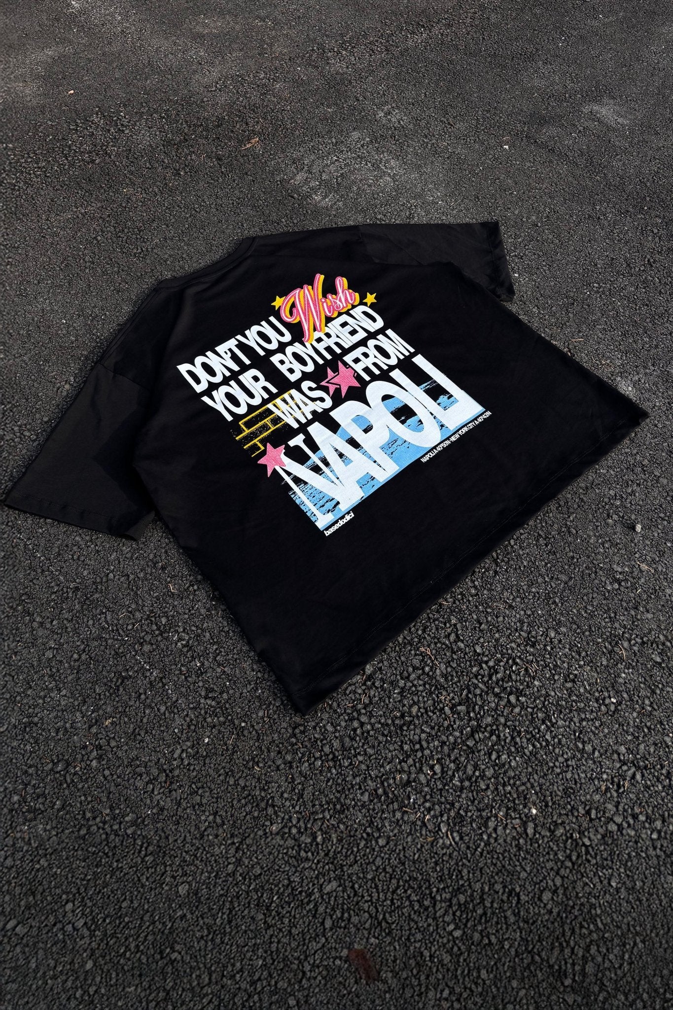T-Shirt “WISHYOUR” Boyfriend Black/Multi - BASEDODICI®