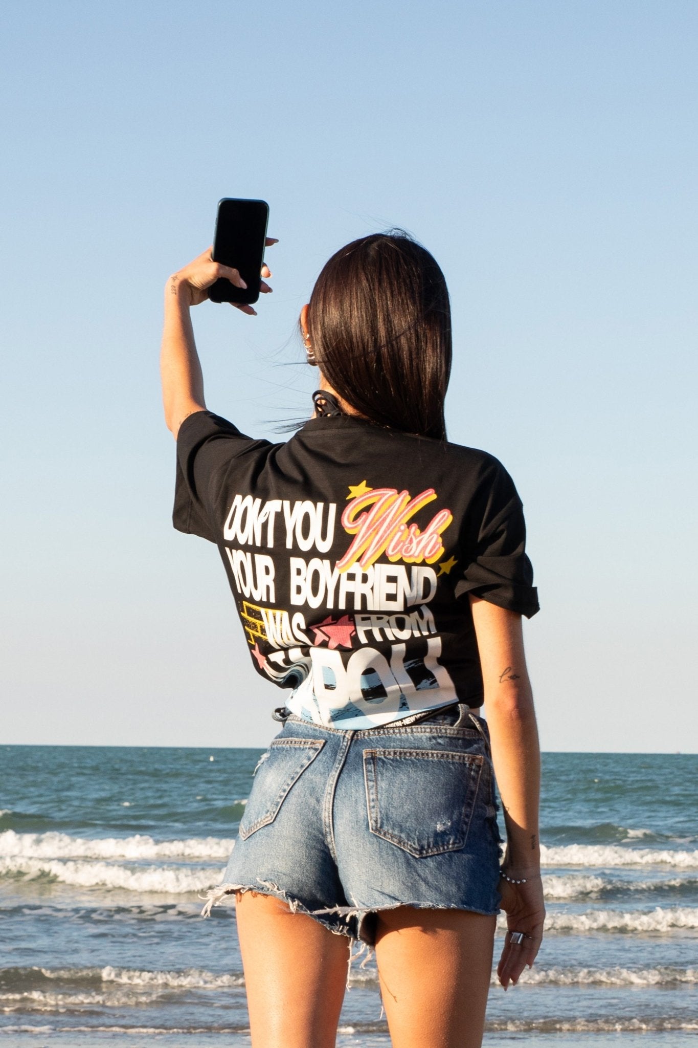 T-Shirt “WISHYOUR” Boyfriend Black/Multi - BASEDODICI®