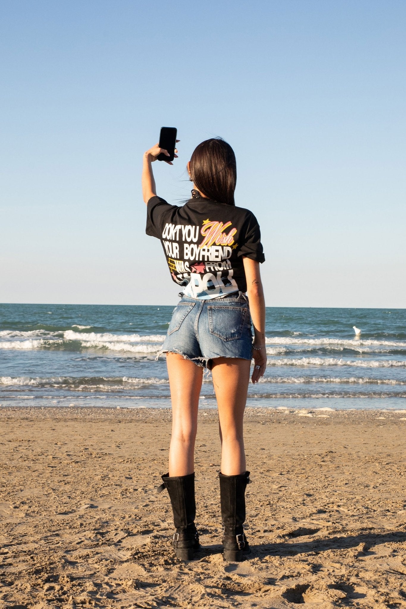 T-Shirt “WISHYOUR” Boyfriend Black/Multi - BASEDODICI®
