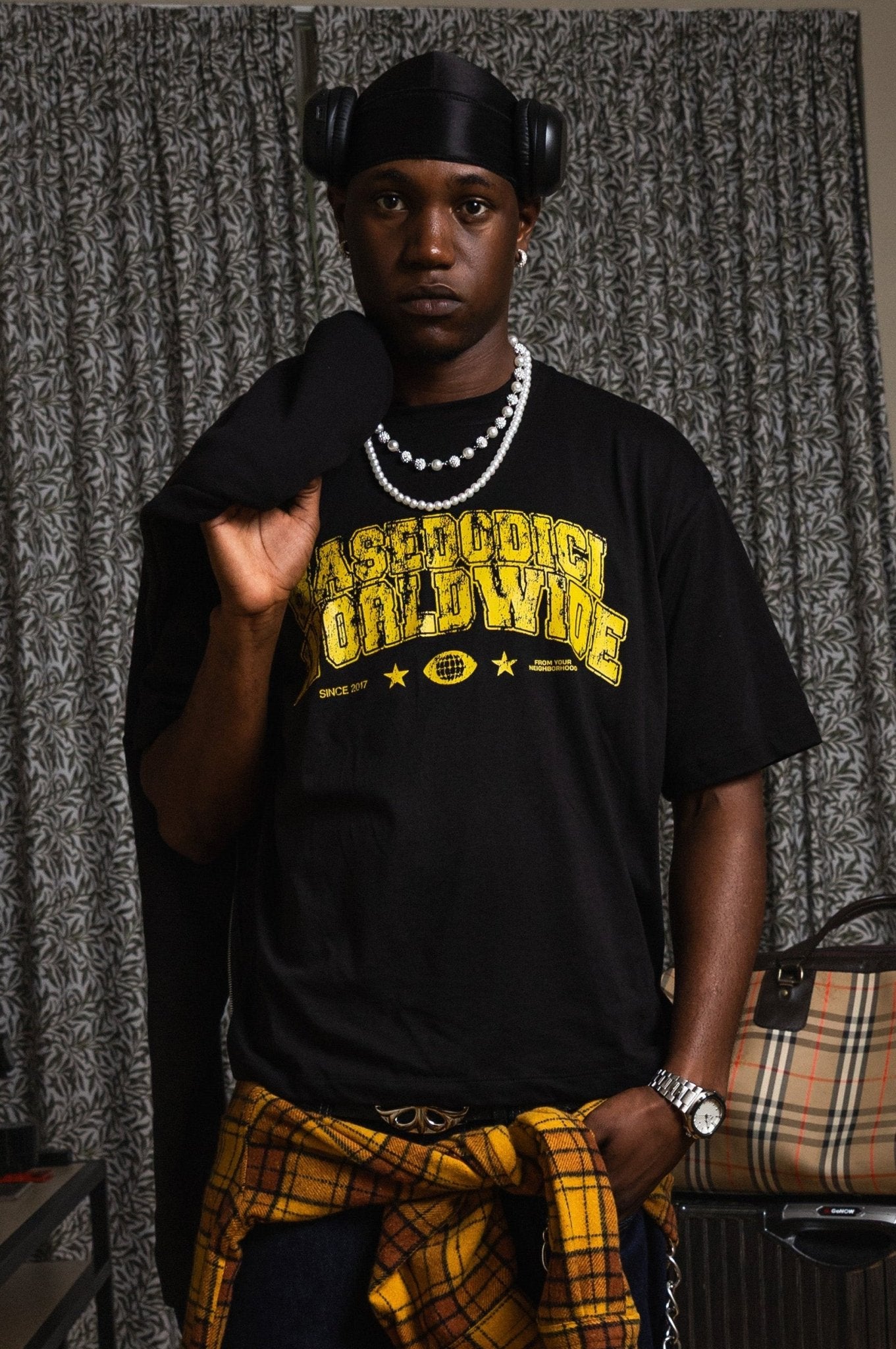 T-Shirt "WORLD TOUR" B12 Worldwide Black - BASEDODICI®