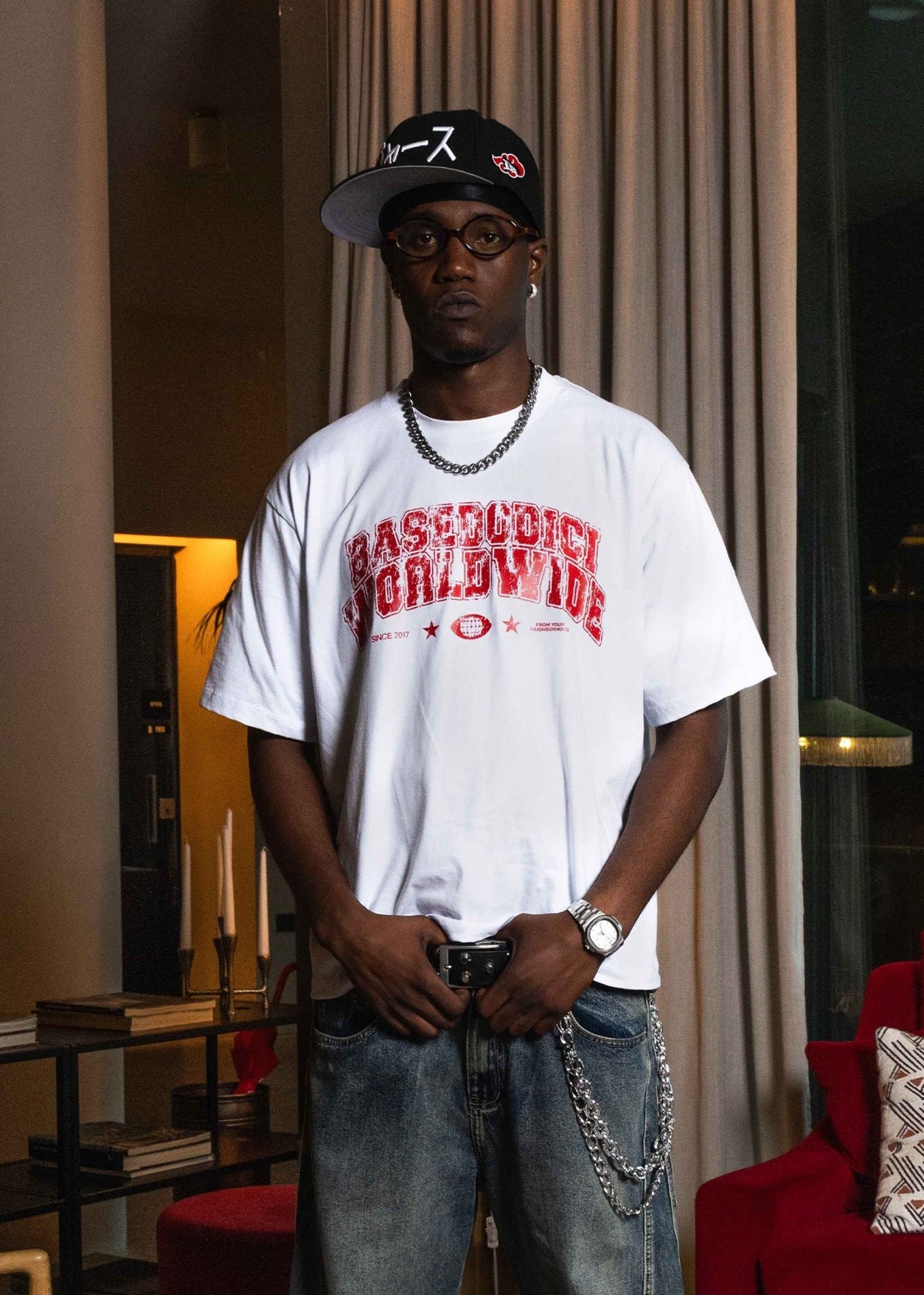 T-Shirt "WORLD TOUR" B12 Worldwide White - BASEDODICI®