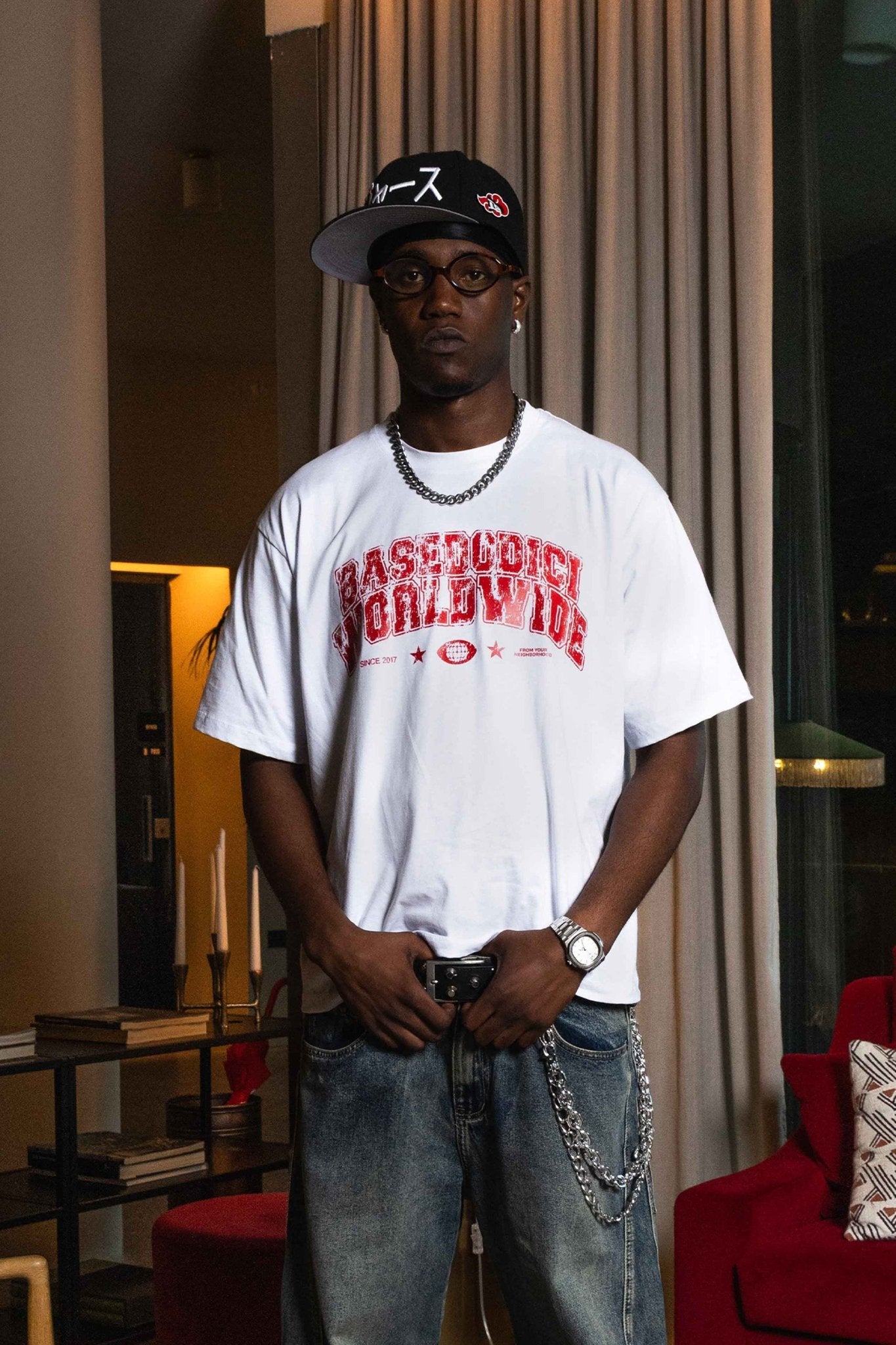 T-Shirt "WORLD TOUR" B12 Worldwide White - BASEDODICI®