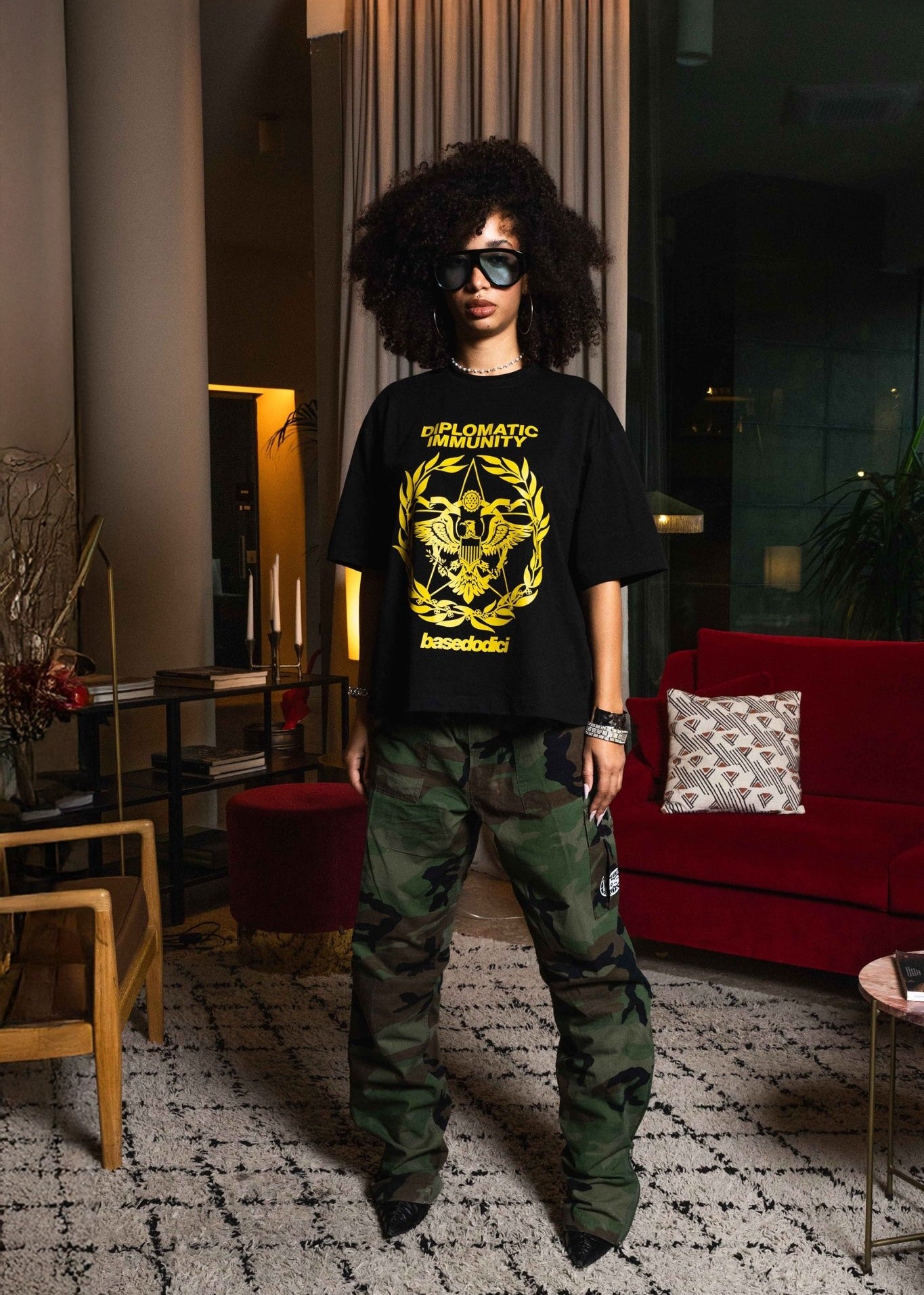 T-Shirt "WORLD TOUR" Diplomatic Immunity Black - BASEDODICI®