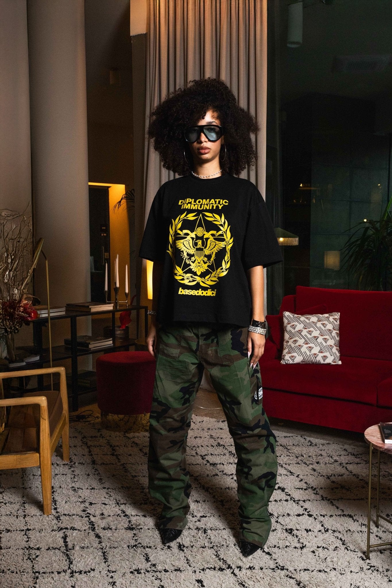 T-Shirt "WORLD TOUR" Diplomatic Immunity Black - BASEDODICI®