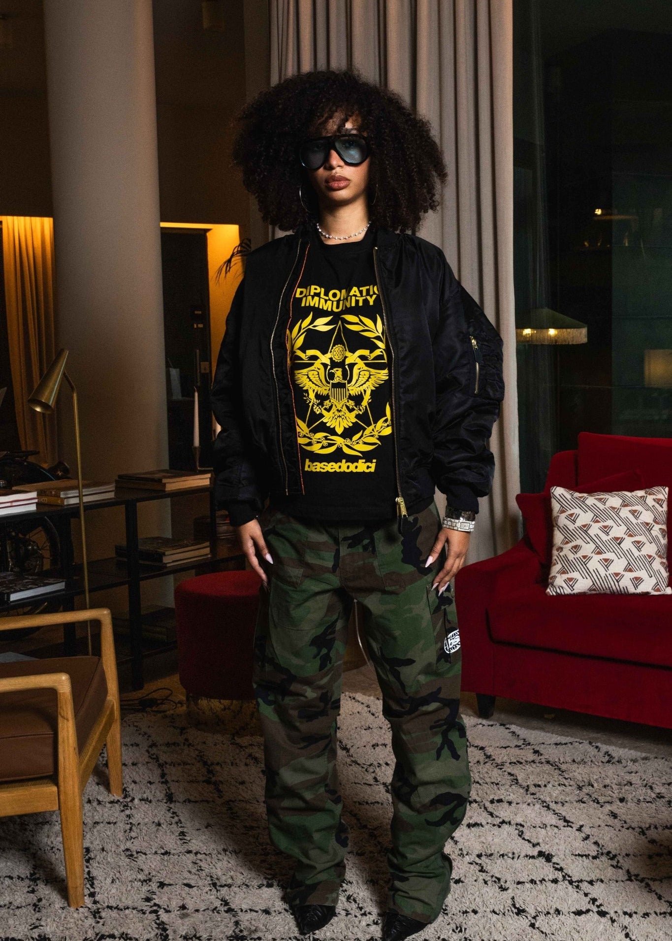 T-Shirt "WORLD TOUR" Diplomatic Immunity Black - BASEDODICI®