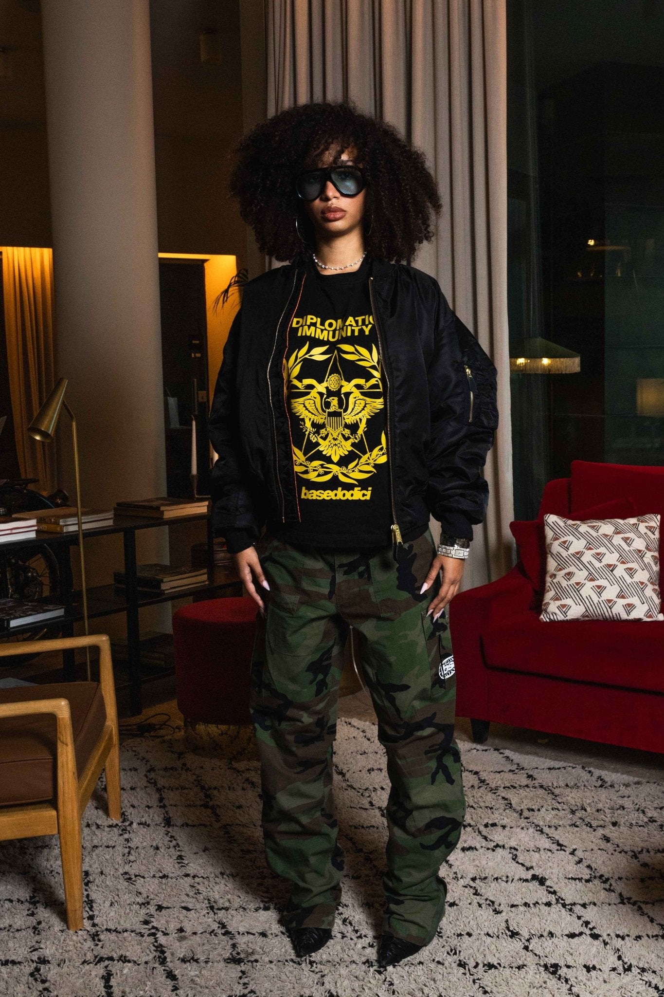T-Shirt "WORLD TOUR" Diplomatic Immunity Black - BASEDODICI®