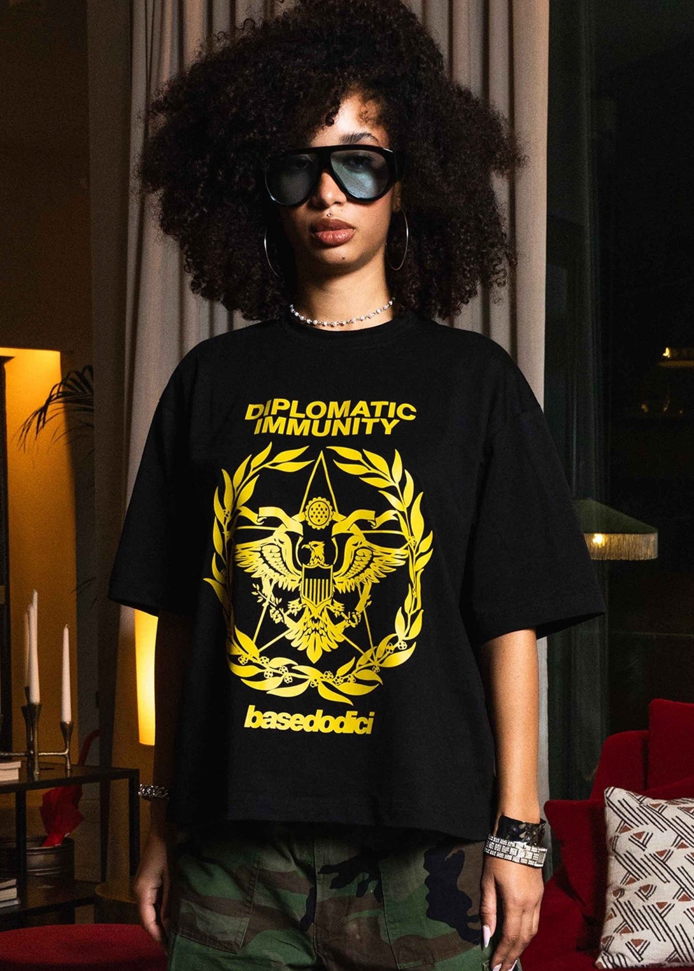 T-Shirt "WORLD TOUR" Diplomatic Immunity Black - BASEDODICI®