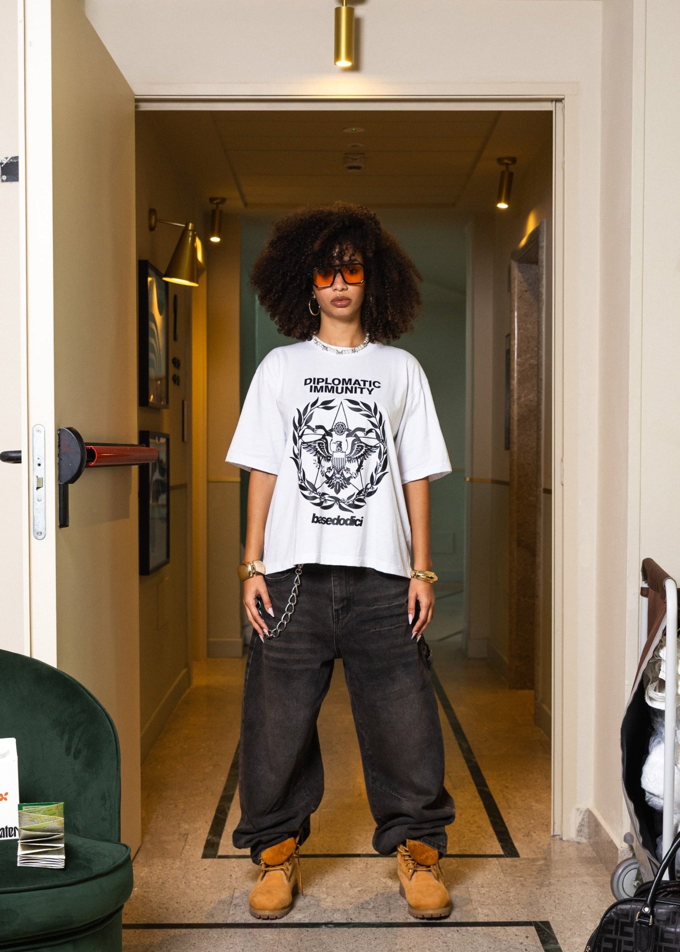 T-Shirt "WORLD TOUR" Diplomatic Immunity White - BASEDODICI®