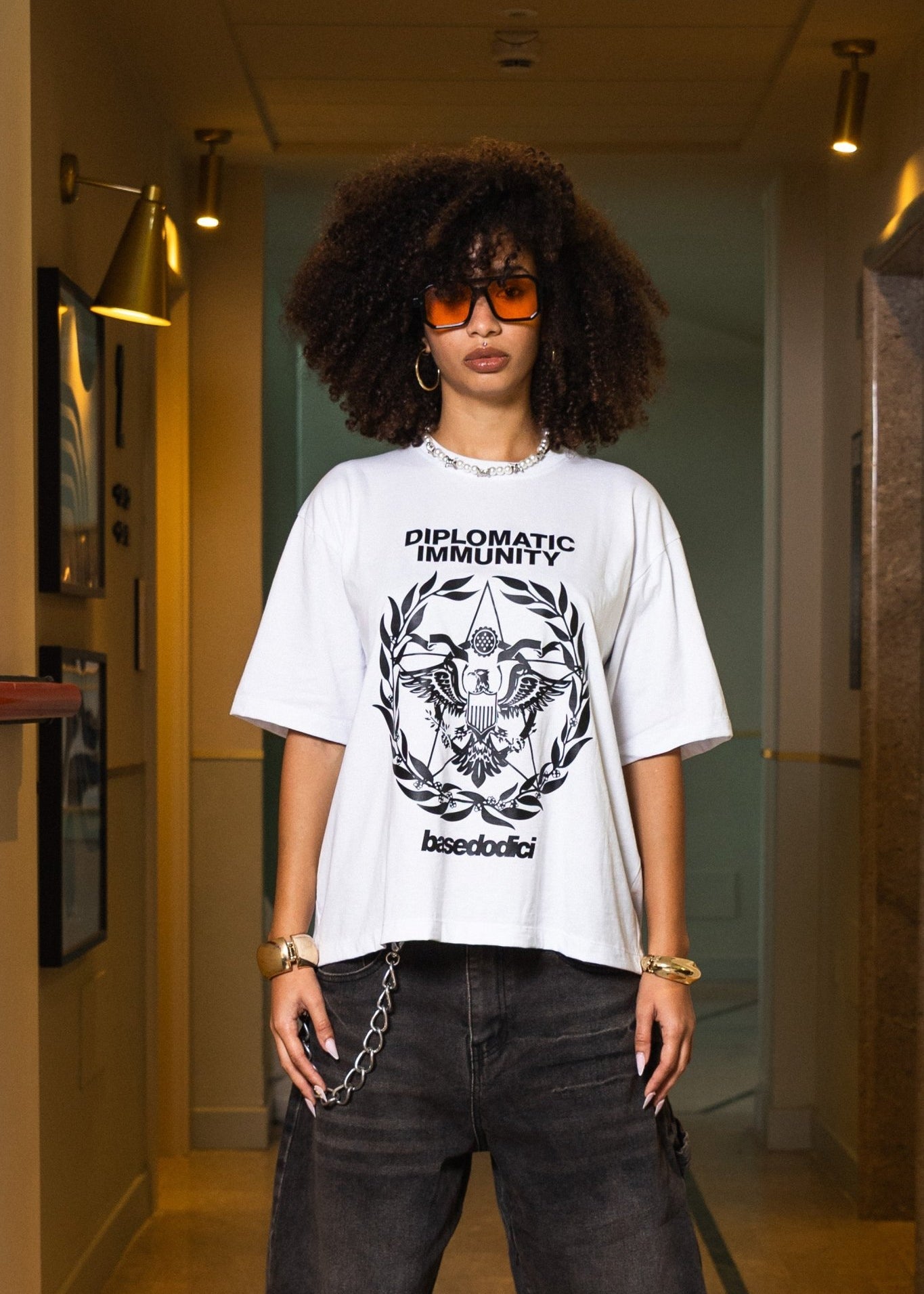 T-Shirt "WORLD TOUR" Diplomatic Immunity White - BASEDODICI®