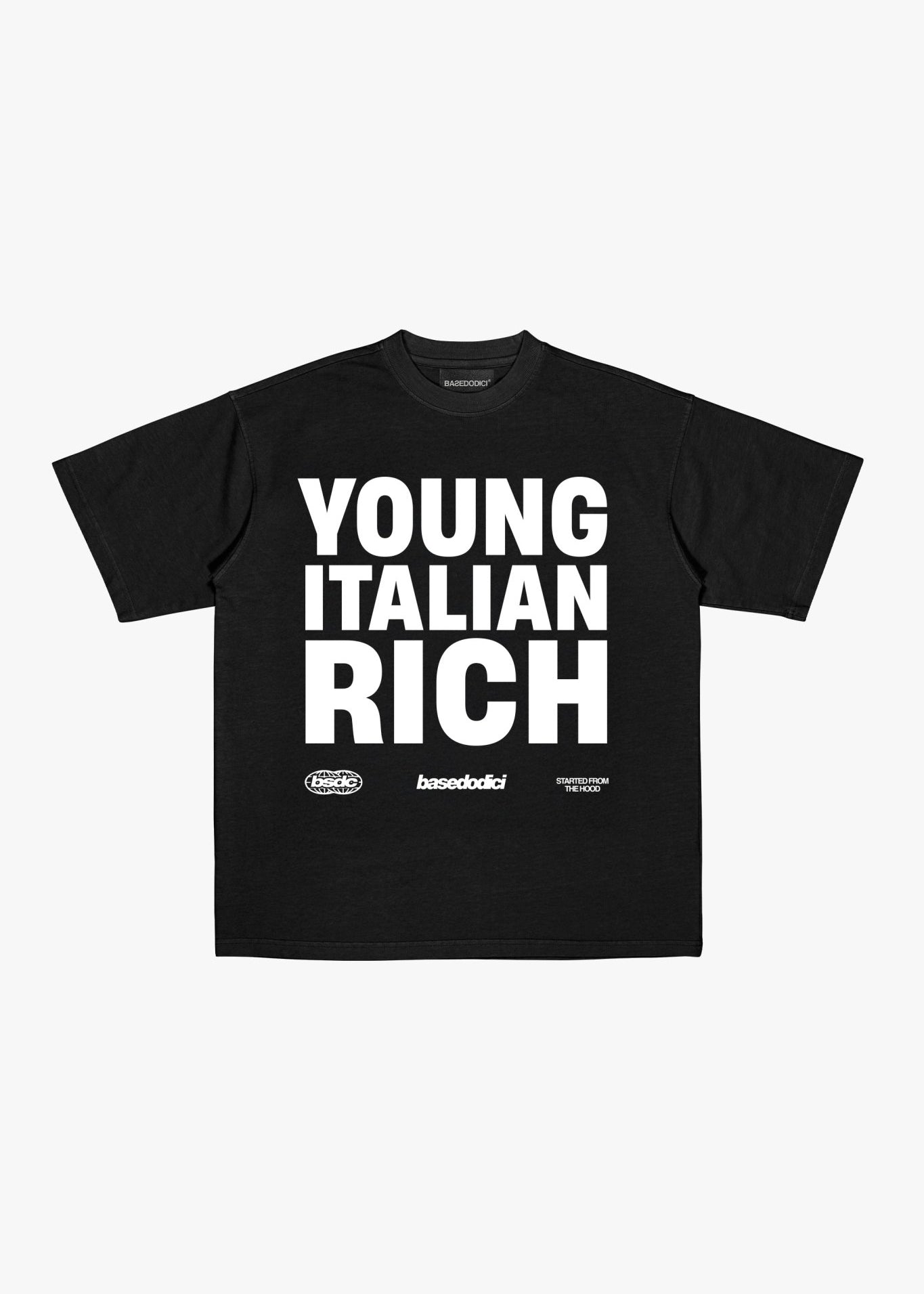 T-Shirt "WORLD TOUR" Italian Rich Black - BASEDODICI®