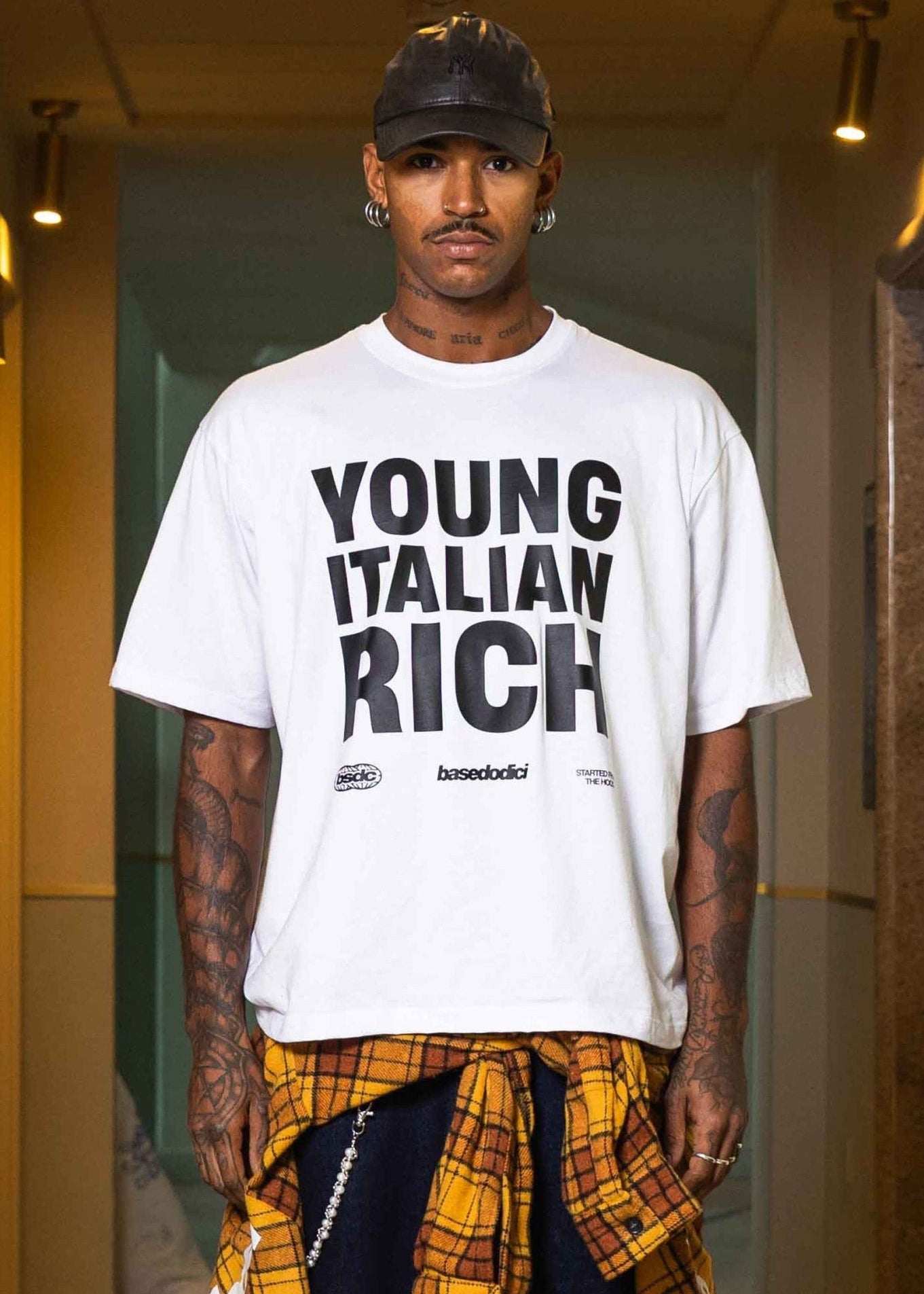 T-Shirt "WORLD TOUR" Italian Rich White - BASEDODICI®