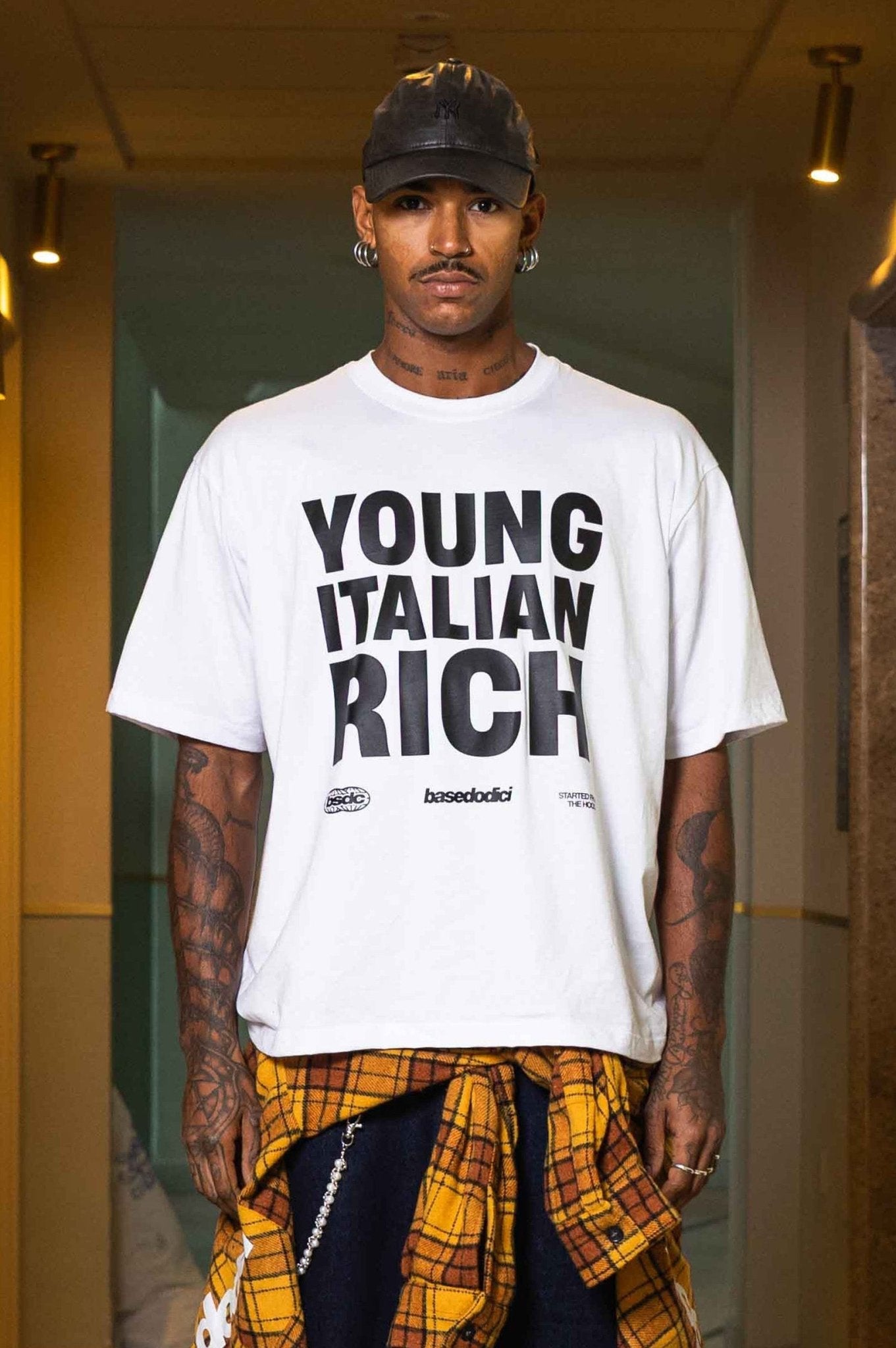 T-Shirt "WORLD TOUR" Italian Rich White - BASEDODICI®