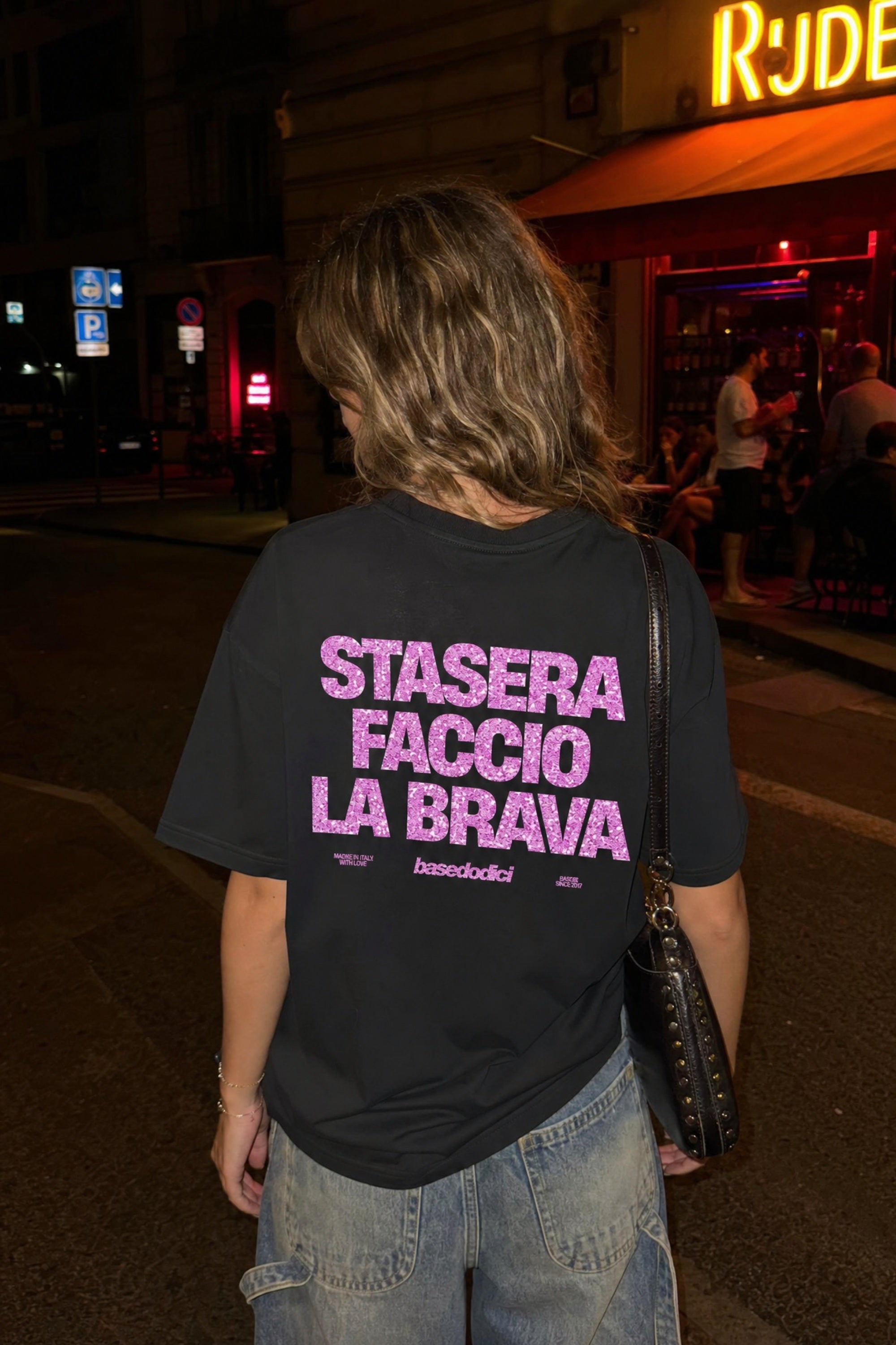 T-Shirt "COPY&PASTE" FaccioLaBrava Black/GlitterPink
