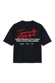 "TAVERNELLExBASEDODICI" Lifestyle Black T-Shirt