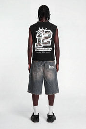 Tank "4PLAYERS" Back 12 Black/CamoBlue