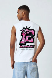 Tank "4PLAYERS" Back 12 White/CamoPink
