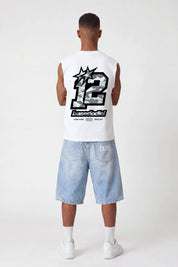 Tank “4PLAYERS” Back 12 White/CamoGrey