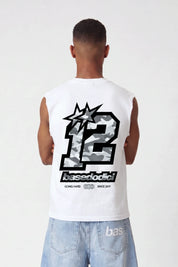 Tank “4PLAYERS” Back 12 White/CamoGrey