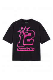 T-Shirt "4PLAYERS" FrontLogo 12 Black/GlitterPink