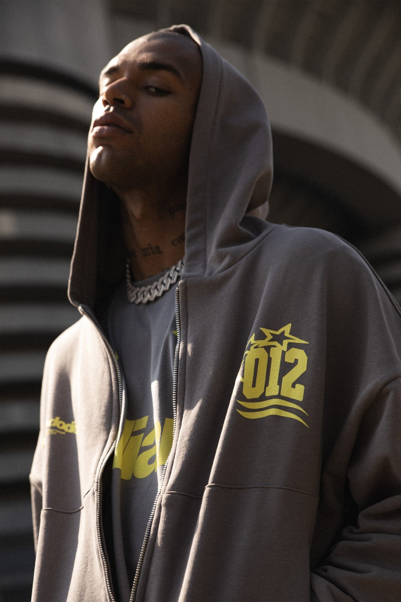 Zip Hoodie "CRUEL SEASON" Italiano Grey - BASEDODICI®