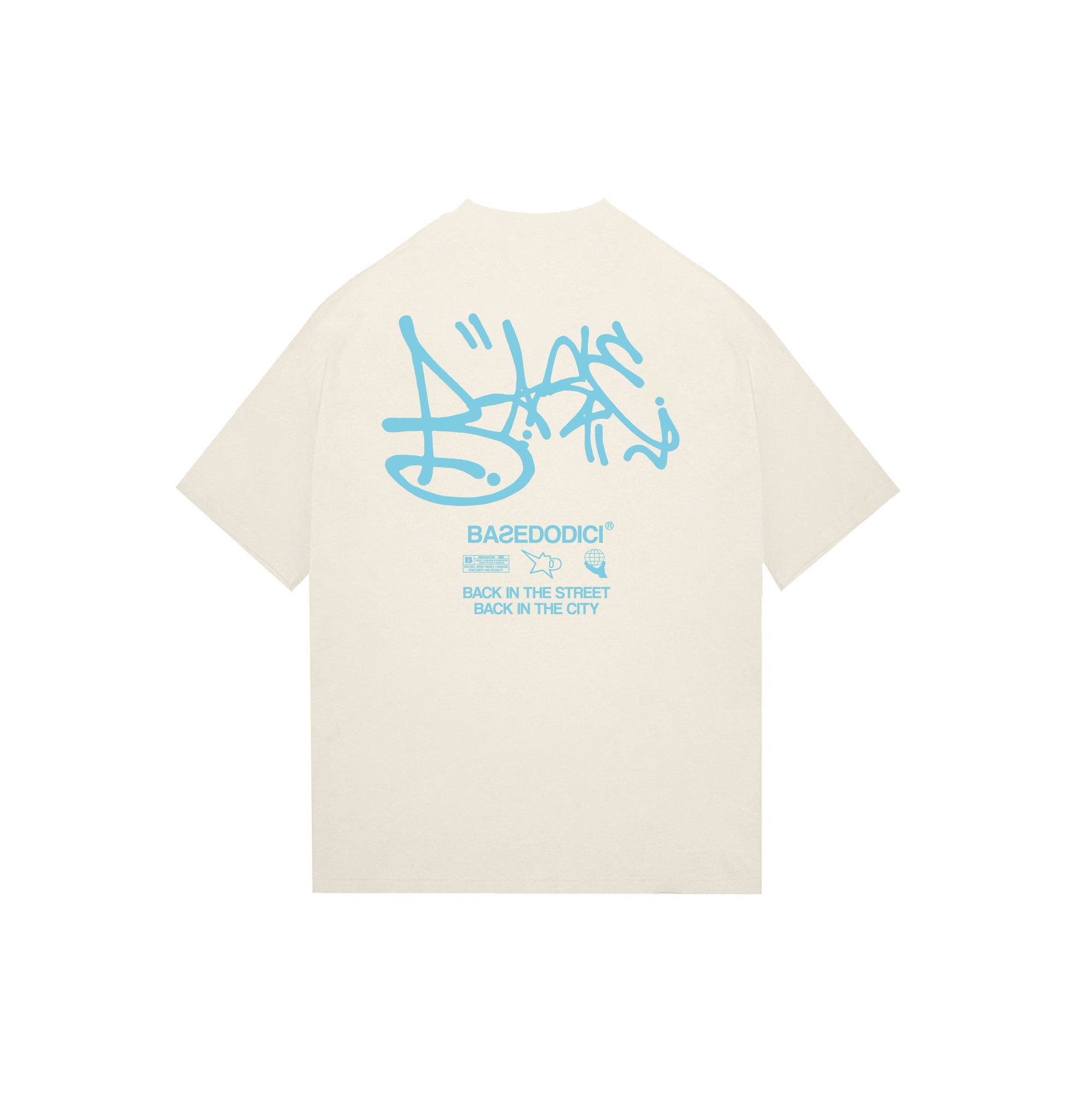 “NoFriends” Tag Oversize T-Shirt Cream