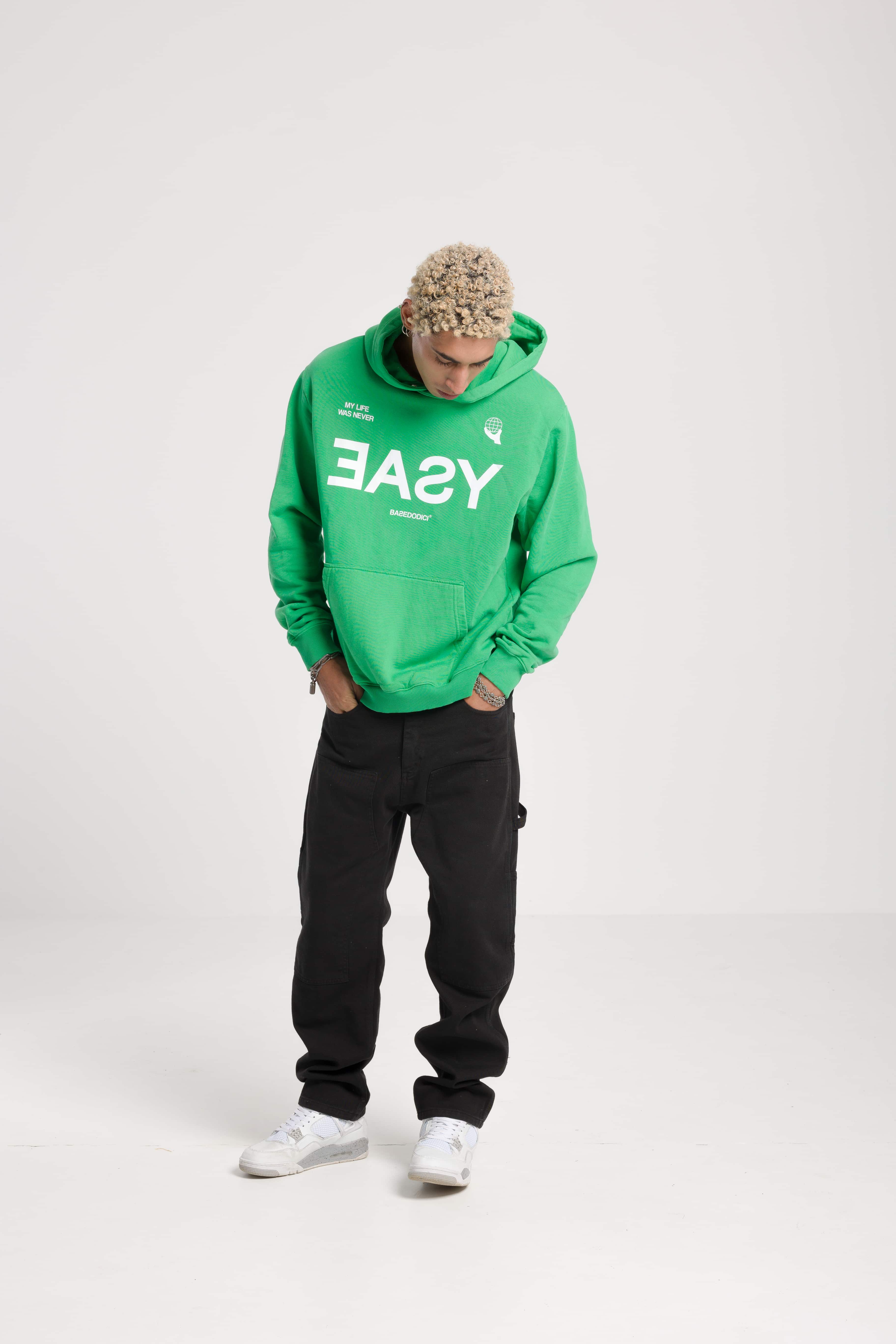 Hoodie “BADINFLUENCE” Easy Green