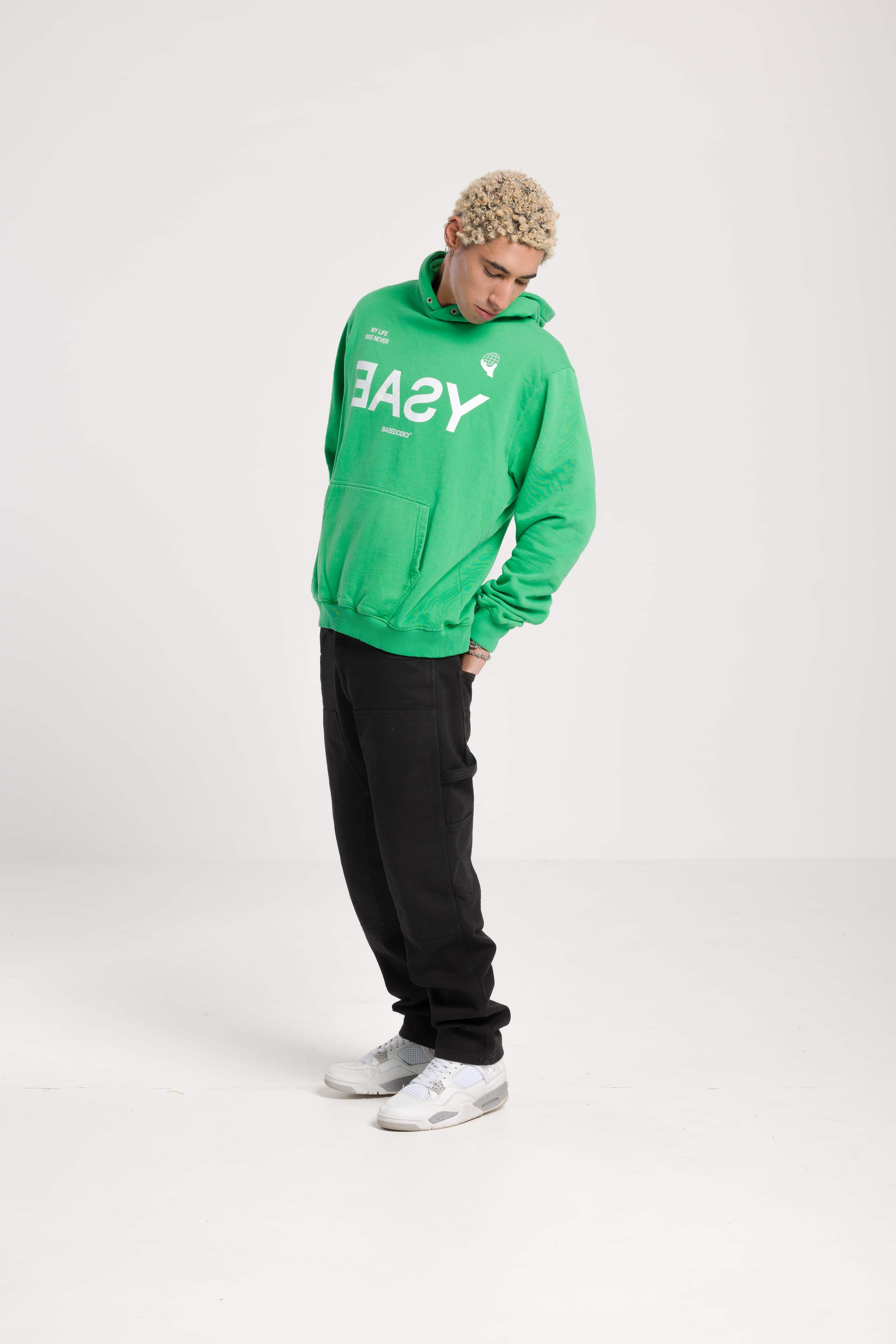 Hoodie “BADINFLUENCE” Easy Green