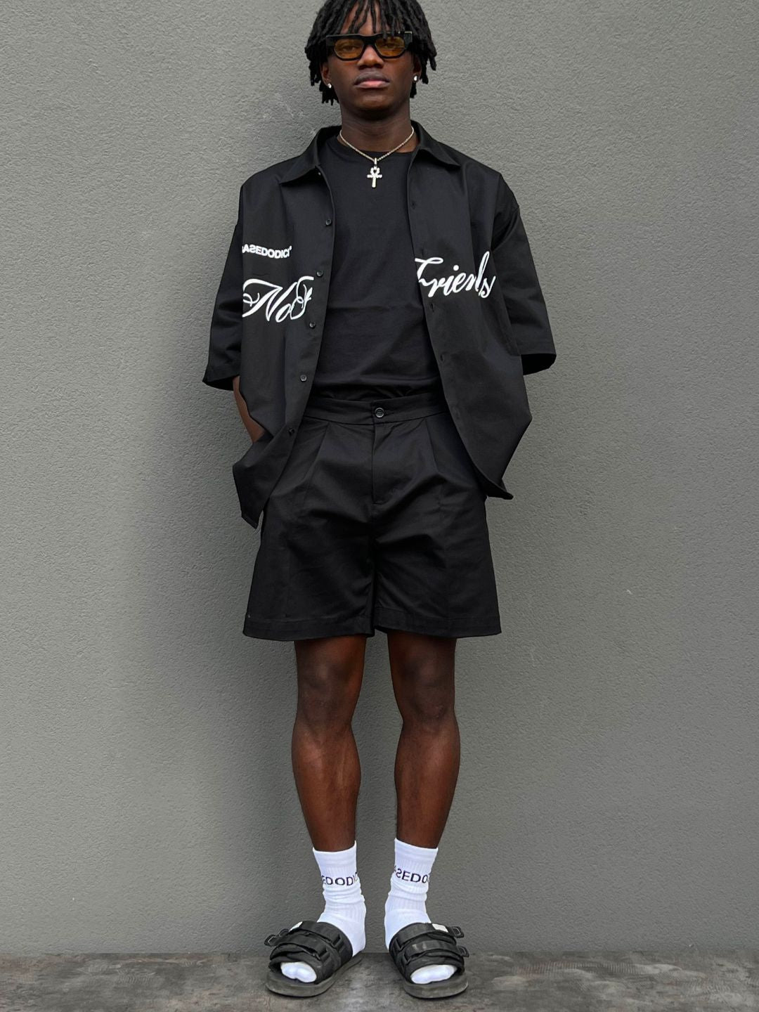 Elegant “NoFriends” Short Black