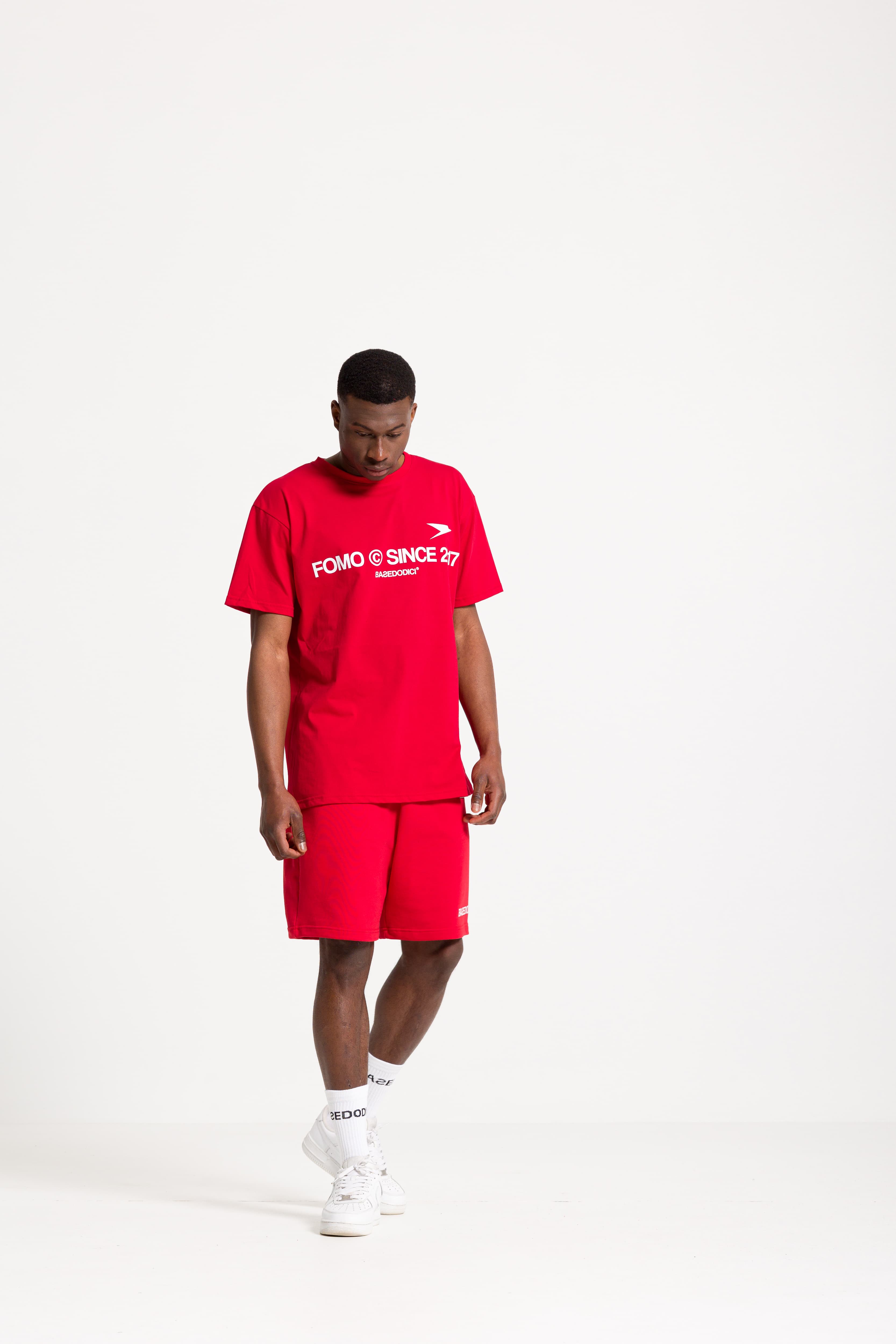 Fleece Short "FOMO" Red 