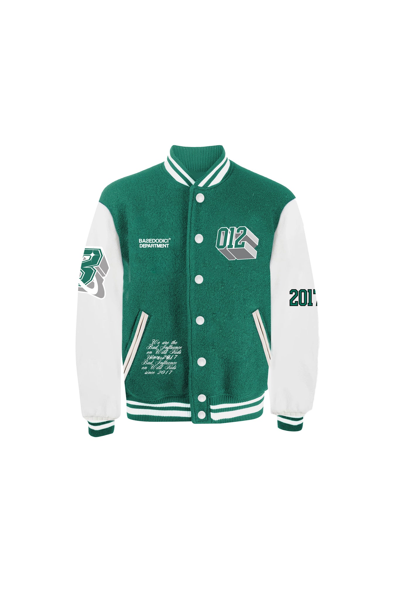 College Jacket “BADINFLUENCE” Green